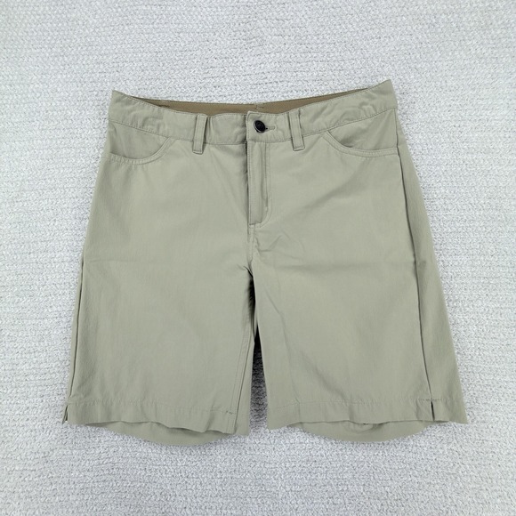 Patagonia Pants - Patagonia Skyline Traveler Shorts Women Size 6 Beige Nylon Hiking DWR Stretch